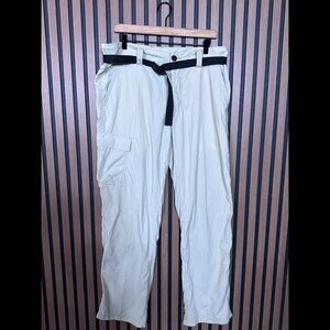 Columbia Cargo Pants 36 x 32 Mens Beige Omni-Shade 100% Nylon Belted Outdoor